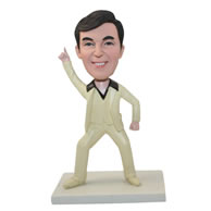 Personalized custom man in a khaki suit bobbleheads