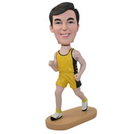 Personalized custom runner in a running shirt bobbleheads