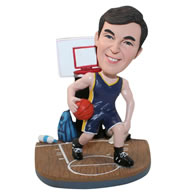 Custom basketball player with basketball court figurines