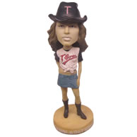 Personalized hot girl wearing short skirt bobbleheads