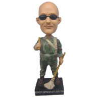 Personalized sergeant wearing military uniform bobbleheads