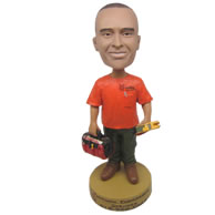 Personalized custom engineer with toolbag bobbleheads