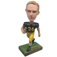 Personalized football player sprinting with football bobbleheads