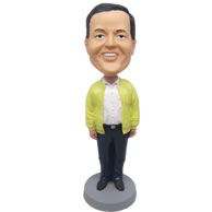 Personalized custom man in leisure wear bobbleheads