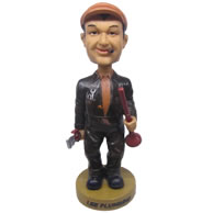Personalized custom plumber with tools in hand bobbleheads