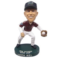 Personalized MVP player baseballer catching ball bobbleheads