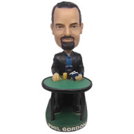 Personalized custom big winner gambler sitting at table bobbleheads