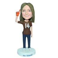 No.14 bridesmaid in brown T-shirt bobblehead