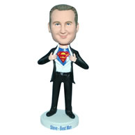 Superman in black suit bobblehead