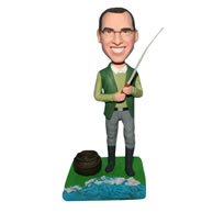 Fisherman in green waistcoat at the seaside bobblehead