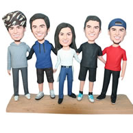 4 boys and 1 girl are good friends bobblehead