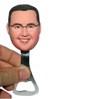 Custom person head wine bottle opener