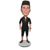 Fashion man in black clothes bobblehead