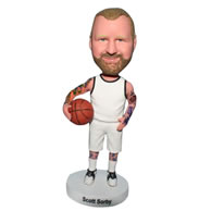 Basketball player  bobblehead in white sports wear