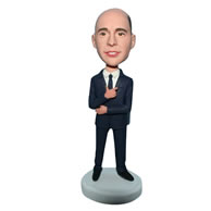 Man in black suit bobblehead