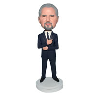 Business man in black suit bobblehead