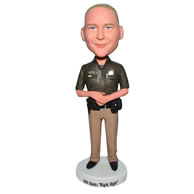 Male police in uniform bobblehead