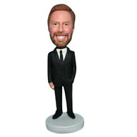 Business man in black suit bobblehead