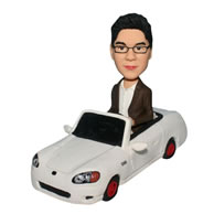 Custom  successful man bobblehead  with his car