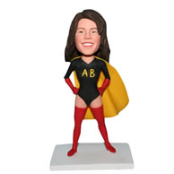 Superwoman in yellow mantle custom bobblehead