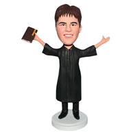 Priest in black long gown handing a book custom bobblehead