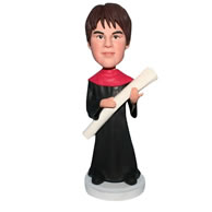 The graduate in academic dress custom bobblehead