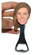 Woman head bottle opener custom bobblehead