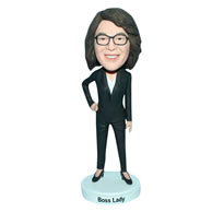 Female boss in black suit custom bobblehead