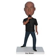 Singing man in black shirt custom bobblehead