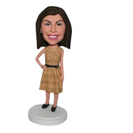 Woman in long dress custom bobblehead