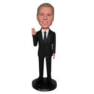 Business man in black suit custom bobblehead 2