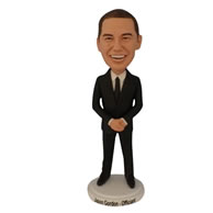 Business man in black suit custom bobblehead