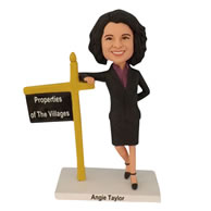 Female proffesor in black suit custom bobblehead