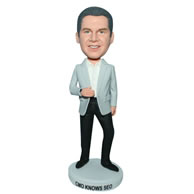 Custom  business man in grey suit bobble head