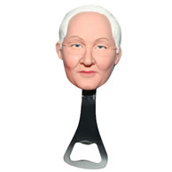 Custom person head on wine bottle opener