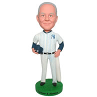 Custom man in white sport wear bobble head