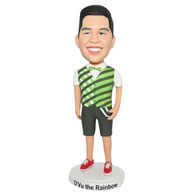 Custom man in green waistcoat  bobble head