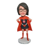 Custom superwoman in superman uniform  bobblehead