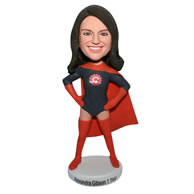Custom superwoman in superman uniform  bobble head