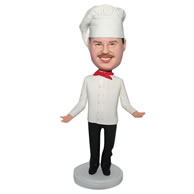 Custom male cook in chef uniform  bobble head