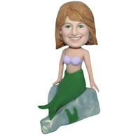 Custom the mermaid green tail bobblehead