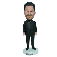 Custom  man in black shirt matching with black pants bobblehead