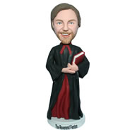 Custom  male priest in black long gown bobble head