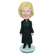 Custom  female judge in black long coat bobble head