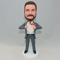 Personalized bobblehead like a supermen pose