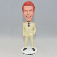 Groomsmen bobbleheads with a hand in his pocket