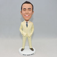 Groomsmen bobbleheads with both hands in his pockets