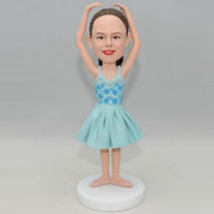 Custom ballet bobbleheads in blue dress