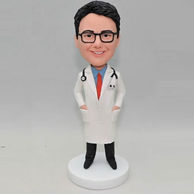 Custom bobbleheads for doctor with stethoscope