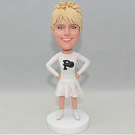 Peronalized bobbleheads for her who wears a white dress
